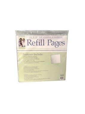 Markings 12x12" Top Loading Scrapbook Refill Pages 10ct Acid, Lignin, PVC Free